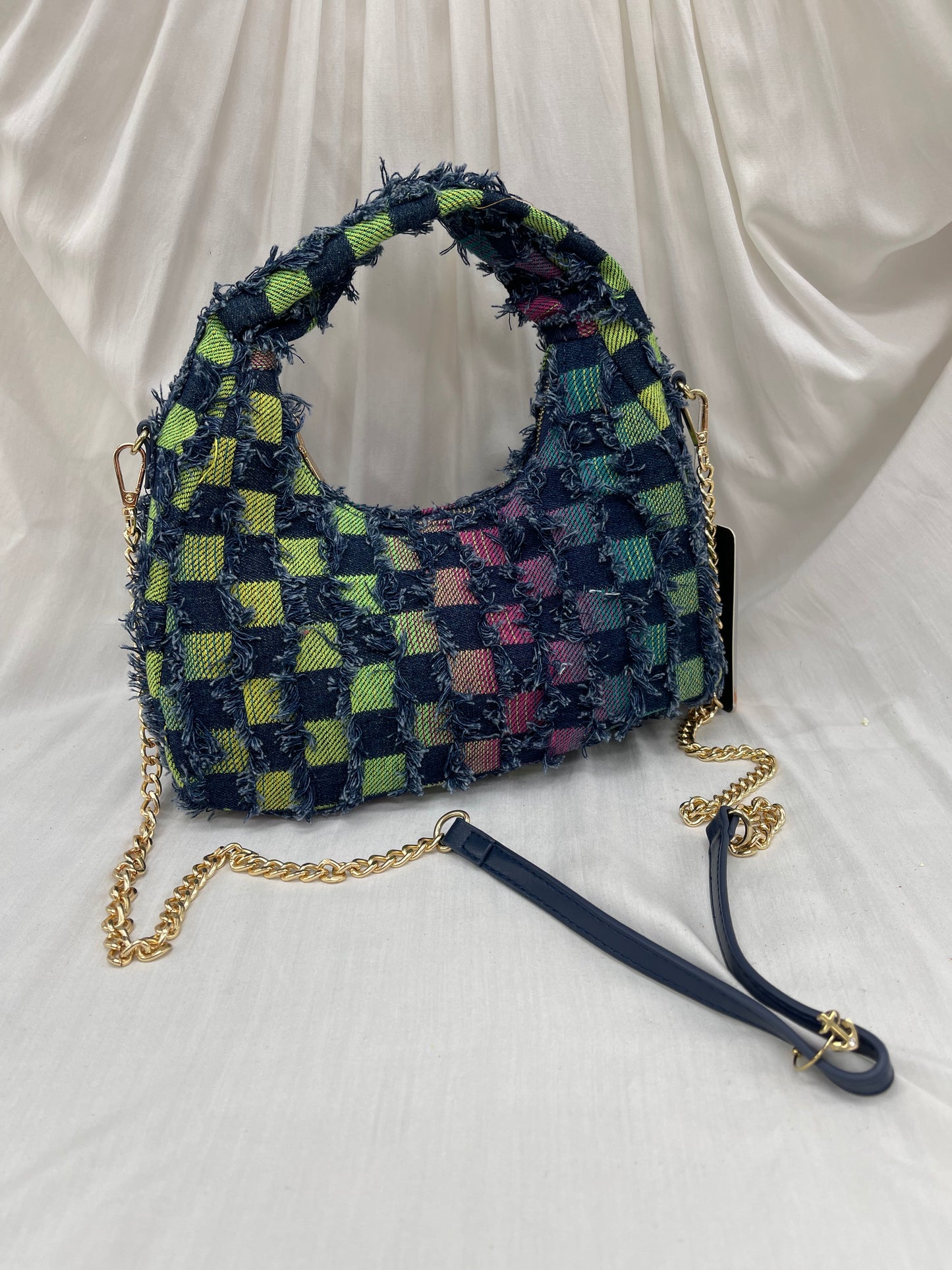 Sac à main en denim tissé multicolore - L'élégance revisitée