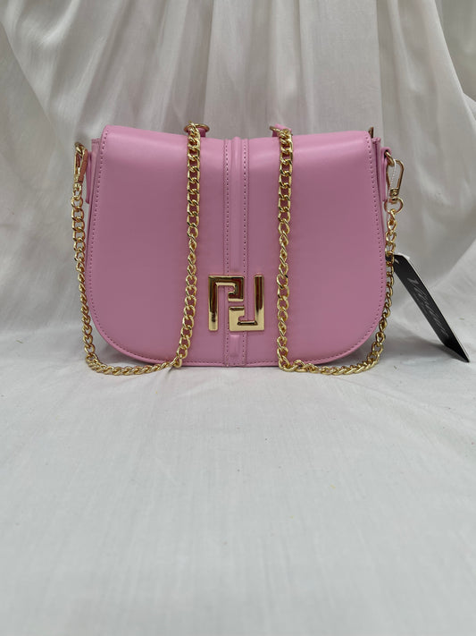 Sac rose poudré avec fermoir doré - Le chic à votre portée