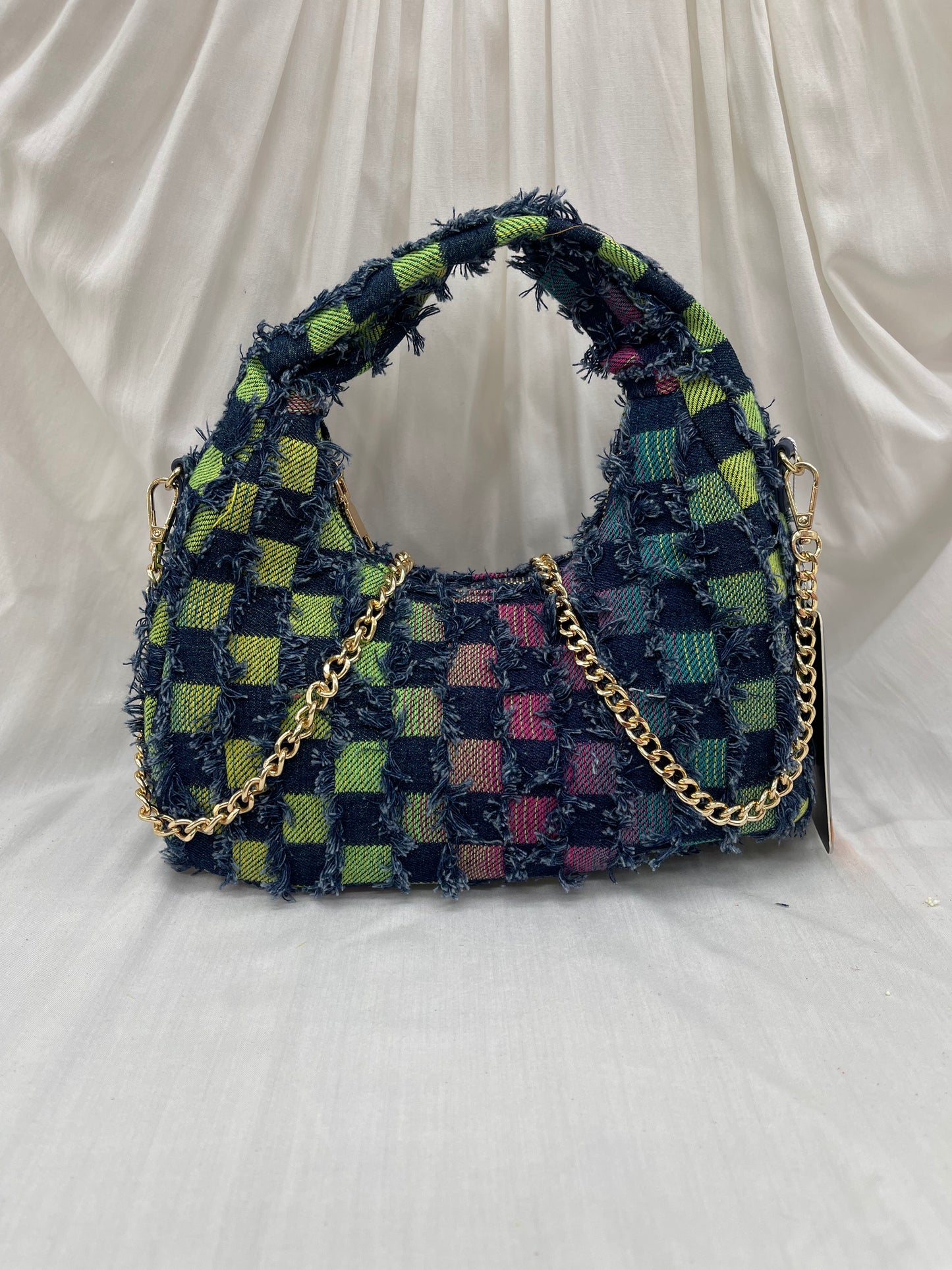 Sac à main en denim tissé multicolore - L'élégance revisitée