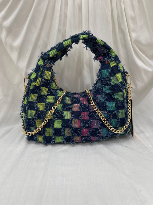 Sac à main en denim tissé multicolore - L'élégance revisitée